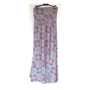 🧜‍♀️Lularoe long red and blue printed skirt
